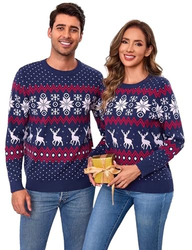 Aottori Damen Herren Weihnachtspullover Paare Set Ugly Christmas...