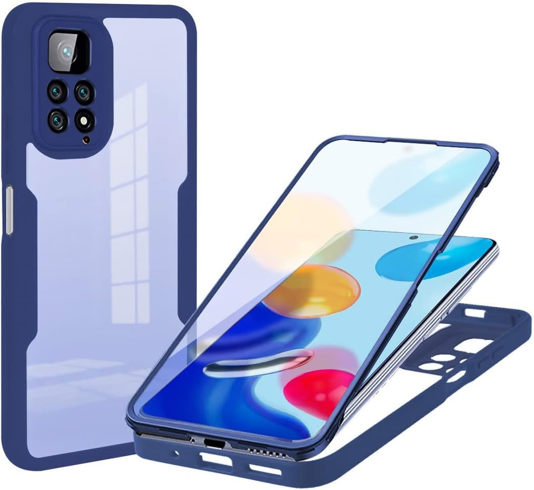 Btstring Cover per Xiaomi Redmi Note 11 Pro/Xiaomi Redmi Note 12 Pro 4G con Pellicola Protettiva, Militare Custodia con Stand Supporto Bumper Antiurto Case, TPU+PC Dual Layer Custodia - Nero