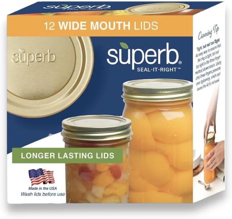 Superb Wide Mouth Mason Jar Canning Lids Made in the USA