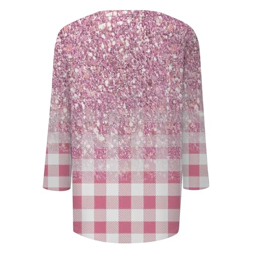 HTHLVMD Womens 3/4 Length Sleeve Tunic Tops Summer Fall Outfits 2025 Three Quarter Sleeve Casual V Neck T Shirts for Women