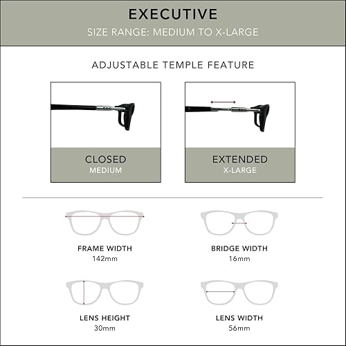 Miniatura 3 de Clic Lentes de lectura magnéticos, lectores de computadora, lentes reemplazables, patillas ajustables, ejecutivos, (M-XL, transparente, aumento de