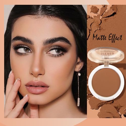 Contour Powder, Blendable Matte Makeup Palette All-Day Wear Sculpts Smooth Natural Matte Finish Pressed Powder, Oil Free & Lightweight Natural Bronzer - Silky Smooth Texture Bronzing Powder - Image 6