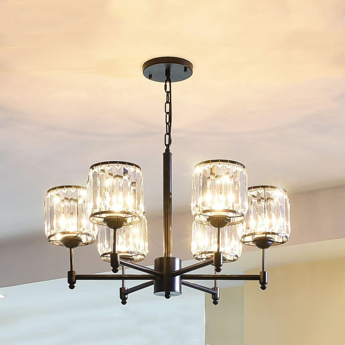 HYJAUSXB 10 Light Modern Cluster Glass Globe Bubble Chandelier for Dining Room Mid Century Pendant Fixture Smoke Amber Blown Ceiling Hanging Lamp Foyer Living Bedroom Farmhouse