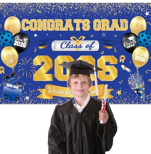 Banner Fondo Graduación Clase 2026 71 x 45 Pulgadas miniatura 5