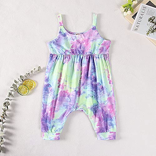 Toddler Baby Girl Jumpsuit One Piece Dinosaur Sleeveless Strap Romper Harem Pant with Pockets Summer Outfit Clothes3