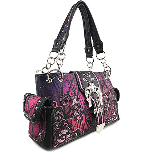 Zelris Camouflage Shine Glow Buckle Women Conceal Carry Handbag with Wallet Set3