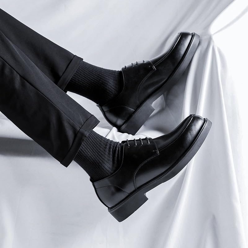 Extra Wide Dress Shoes for Men Lace-up Business Casual Loafers Patent Leather Formal Oxford Slip On Dress Shoes3