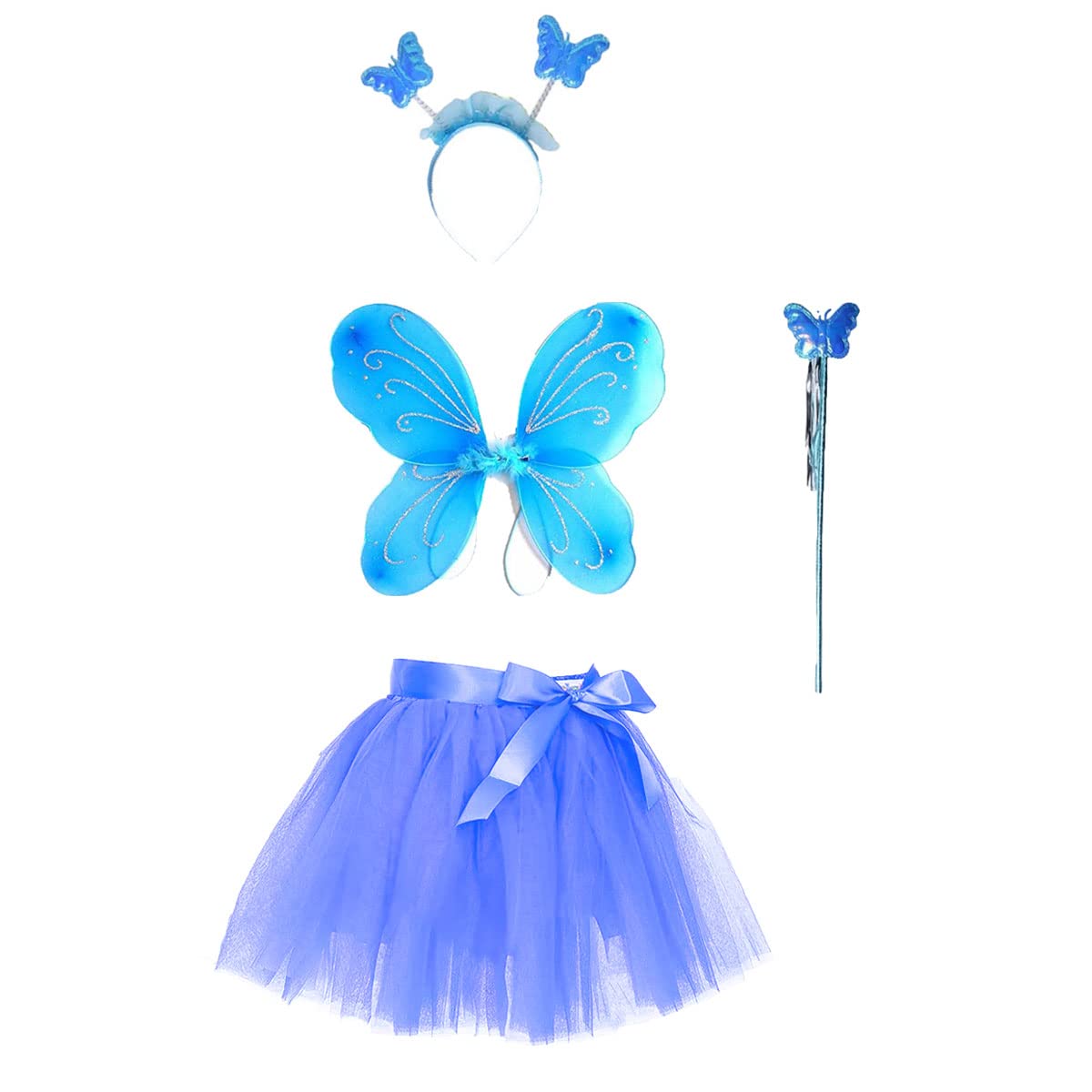 TASMAI MARKETING Net Girls Butterfly Dress Fairy Costume Birthday Party Wings Dress Up For Halloween 3-8 Years (White) (B09JBZNL32) Amazon Price History, Amazon Price Tracker