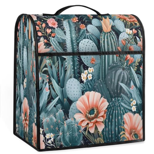 Coffee Maker Cover Floral Cactus Kitchen Appliance Covers Small Appliance Covers Blender Cover Juicer Cover Dust Covers for Kitchen Appliances with Top Handle and Pockets,Washable,C642