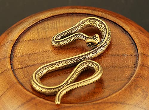 Estatua decorativa pequeña de serpiente Feng Shui en latón miniatura 2