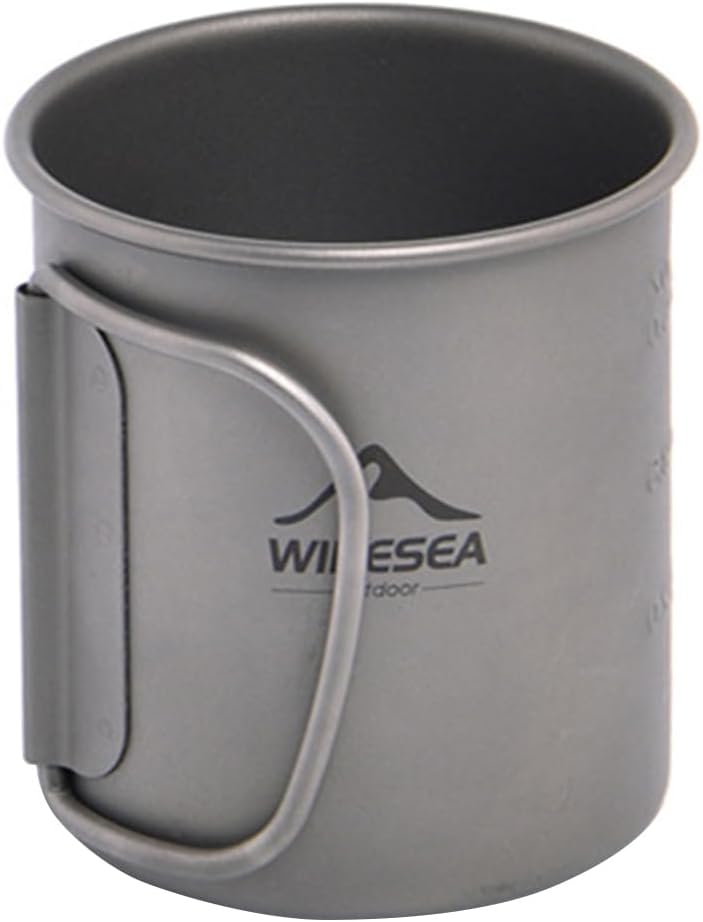 Camping Titanium Cup – Lightweight Travel Mug with Handle | Durable Titanium Tableware, Ultra-Light Strength Backpacking Cup, Portable Camping Gear for Hiking, Outdoor Adventure, Picnic, Survival Use Camping Titanium Cup – Lightweight Travel Mug with Handle | Durable Titanium Tableware, Ultra-Light Strength Backpacking Cup, Portable Camping Gear for Hiking, Outdoor Adventure, Picnic, Survival Use