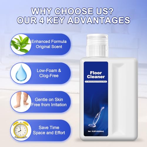 Image of Floor Cleaning Solution Compatible with Dreame Cleaning Solution, Pet-friendly & No Residue, Floor Cleaner for All Robot Vacuum Cleaners and Wireless Wet Dry Vacuum Cleaners (Original, Total 1 L)