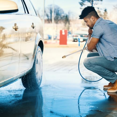 Image of UKCOCO Long Handle Garden Hose Nozzle Multi Purpose Spray Nozzle with Front Trigger Adjustable Mist to Spray for Car Wash Lawn Watering Flower Care Outdoor Cleaning 10.62 X 5.51 X 0.98 in
