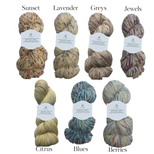 2Pk Ipek Yolu Knit Yarn, Crochet Yarn, Silk Wool Blend, Multi-Color Yarn, Hand-Dyed, Organic, 200G, 800M, Oeko-Tex Certified (Berries) #TOP3