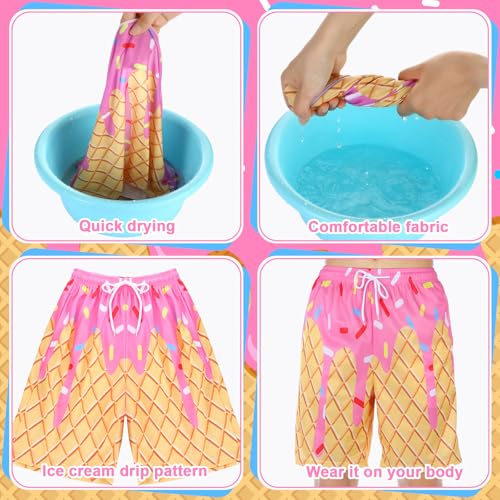 3 Set Baseball Ice Cream Drip Suit with Quick Dry Shorts & Sun Protection Ice Sleeves for 10-12 Years, Summer Sports Uniform Team Gift for Baseball Basketball Golf Outdoor Activities2