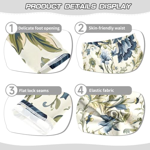 Bolaz Toddler Girls Leggings Printed Yoga Pants Leggings Blue Floral for Kids3