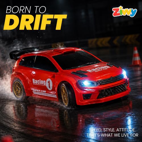 Image of Red Remote Control Car Toy | Volks Wagin | Rechargeable Remote Control Car | 2.4G Remote Control | Tire Replacement | High Speed Motor | 100m Range | LED Light | Birthday Gift for Kids