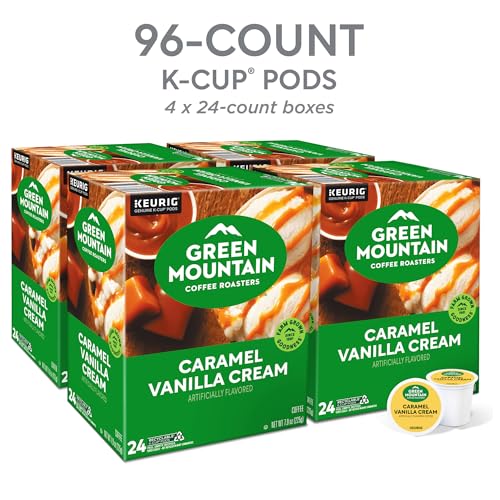Green Mountain Coffee Roasters Caramel Vanilla Cream Coffee, Keurig Single-Serve K-Cup pods, Light Roast, 96 Count - Image 4