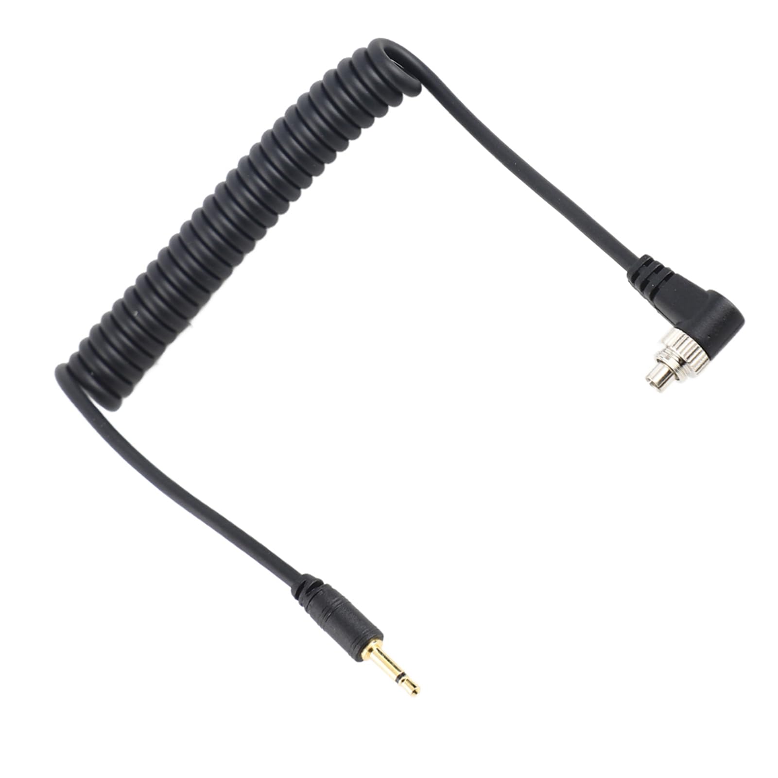 Flash sync Cable for a7, 2.5mm Male Flash PC Sync Cable Cord with Lock Extended Coiled Wire Camera Flashing Light 100cm Black-image-34
