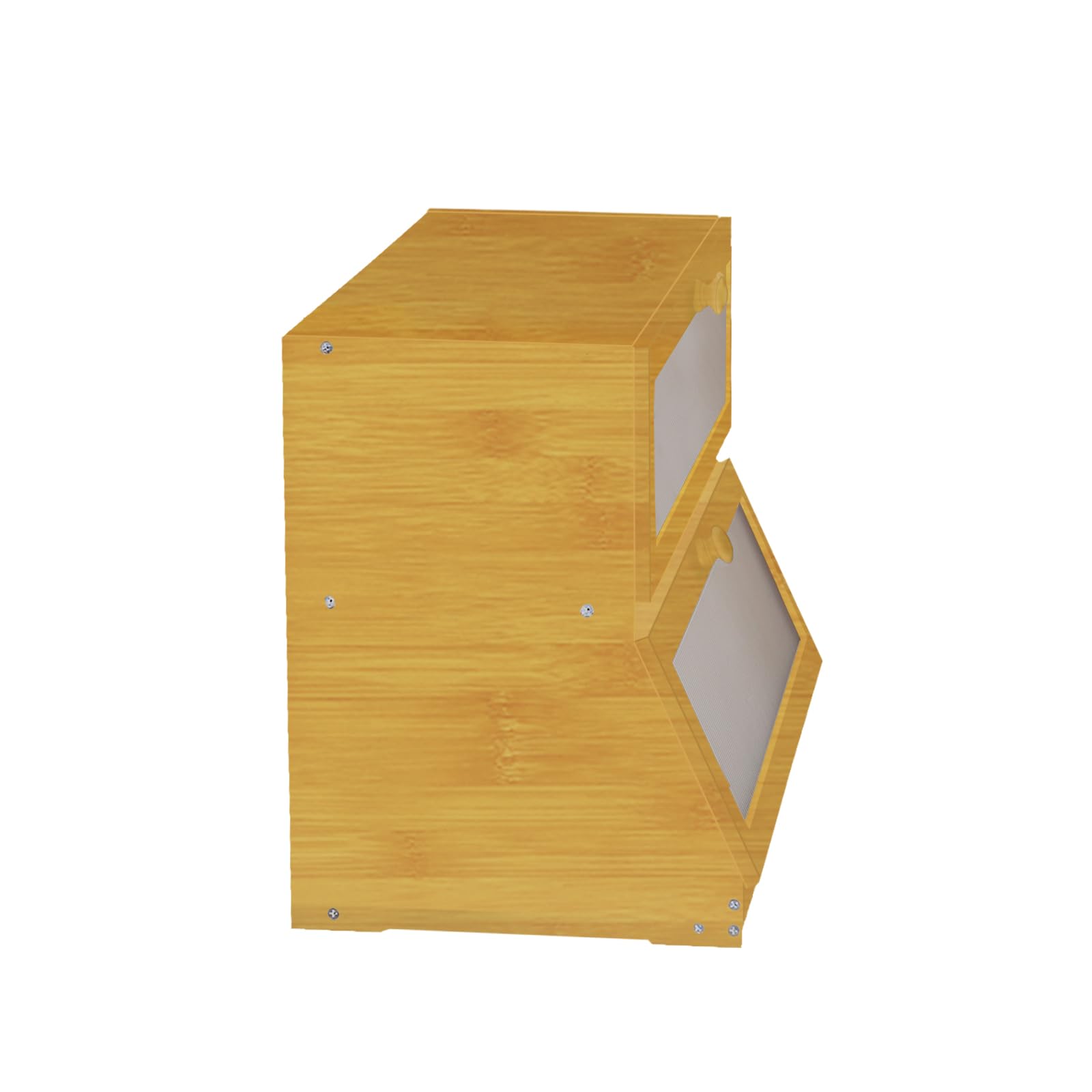 HollyHOME Portapane da cucina rettangolare in bambù naturale, contenitore per pane, contenitore per pane con coperchio trasparente in acrilico, rettangolare trasparente