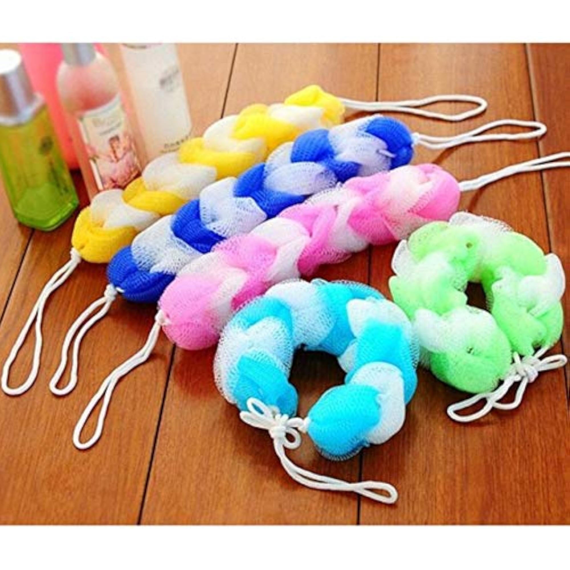 Long Bath Loofah for Back Scrubbing, Multicolor Gift for Her