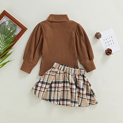 image for fhutpw Baby Toddler Girl Outfits Fall Winter Clothes Turtleneck Knitte