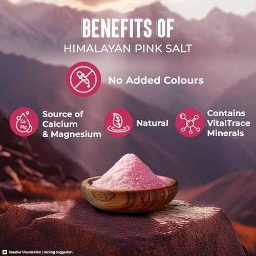 Image of Aashirvaad Himalayan Pink Salt, 100% Natural Rock Salt Sourced from the Himalayan Ranges, Pure Sendha Namak with Minerals for Everyday Use, 1 Kg (Pack of 2)