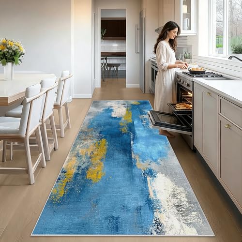 Nqexivo Alfombra Pasillo 40 x 60 cm Cocina Lavables en Lavadora Antideslizante Alfombras Habitacion Pie de Cama Dormitorio Comedor Larga Carpet Pelo Corto Rug