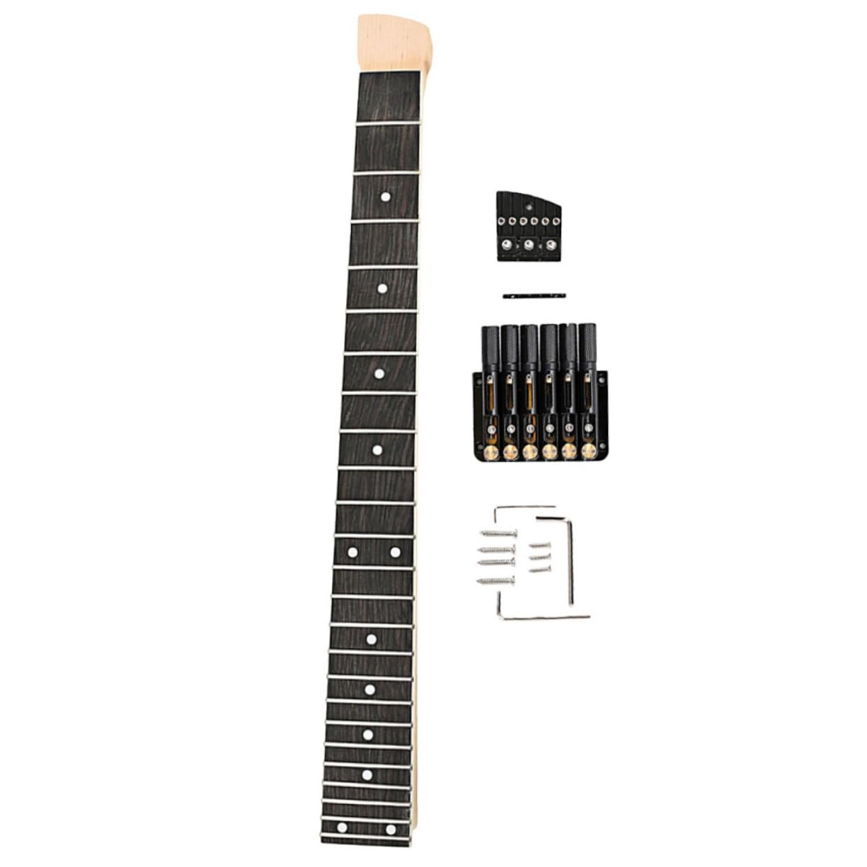 ifundom Electric Guitar Diy Kit Maple Neck Headless Guitar Neck Bridge Guitar Replacement Parts Set Gs810