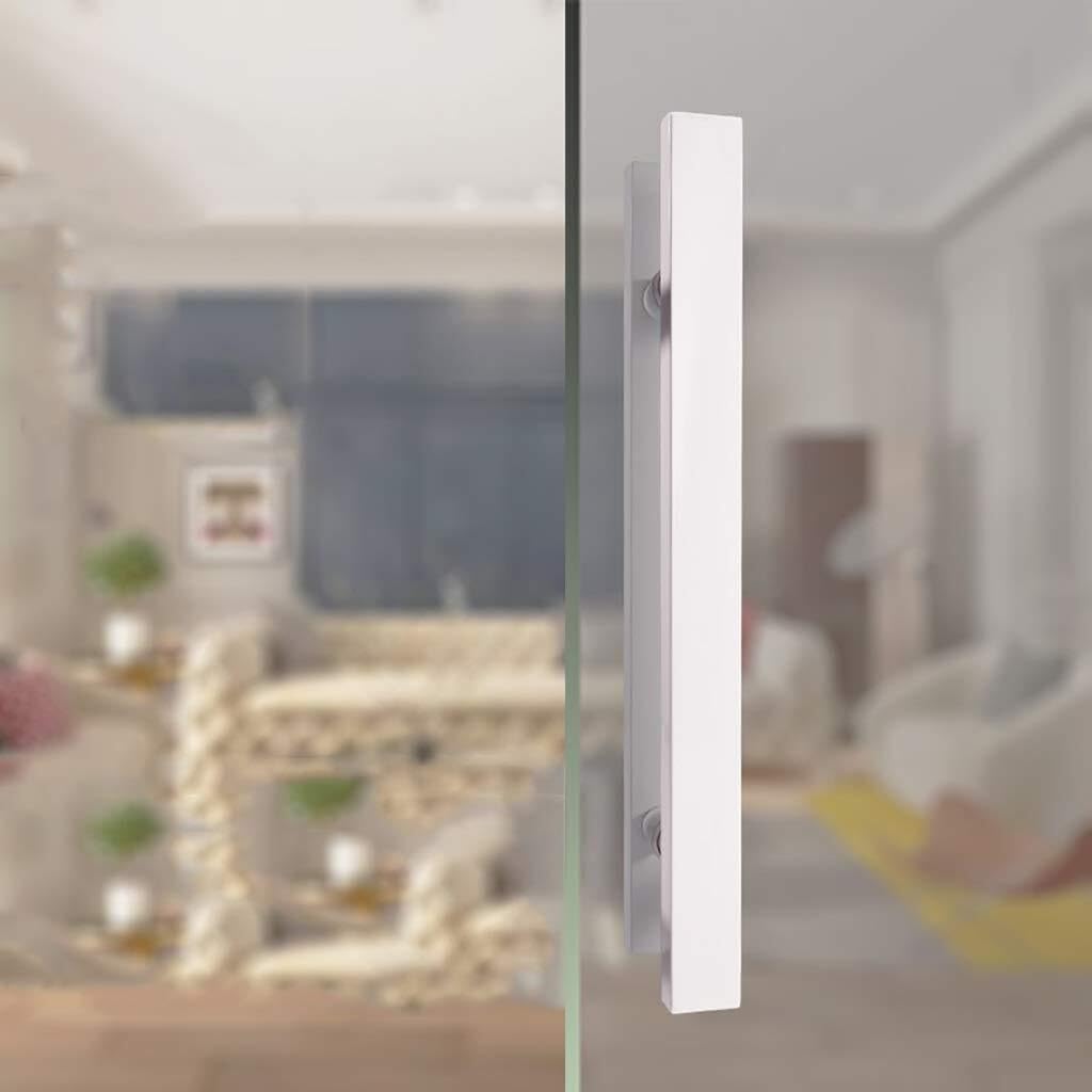 White Stainless Steel Square Tube Handle Modern Hotel Office Glass Door Push-Pull Handle Sliding Barn 5 Lengths (Size : 800x500mm)