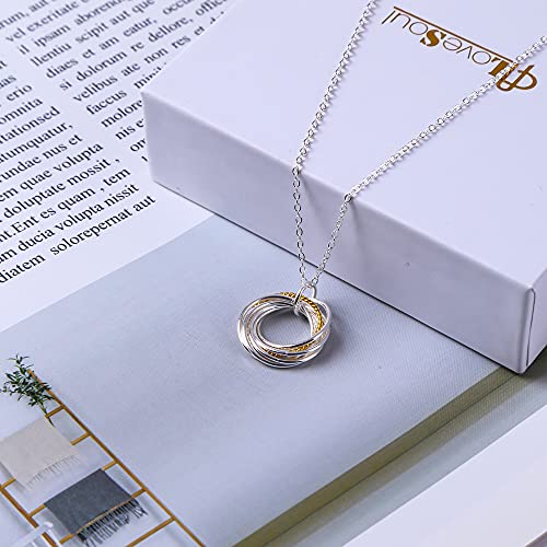 ALoveSoul Birthday Gifts for Women - Sterling Silver Interlocking Knot Circles Necklace Birthday Gifts Ideas3