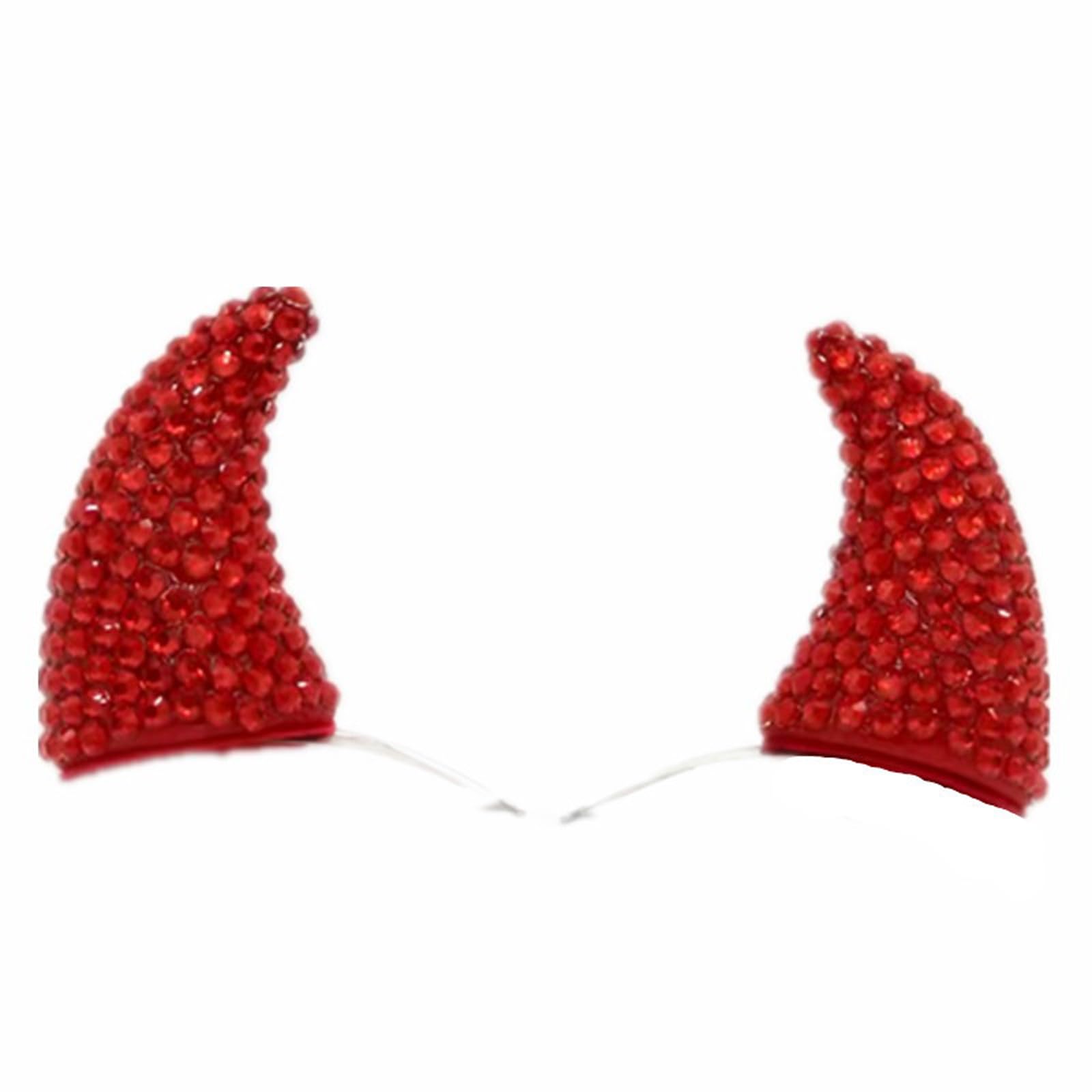BinaryABCHalloween Devil Horns Hair Clip,Red Devil Horns Barrettes,Halloween Cosplay Costume Headwear Accessories Party Dress Up(1 Pair)