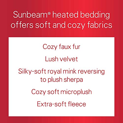 Sunbeam Fleece Electric Heated Warming Throw Blanket Garnet Red Washable 3 Heat Settings #TOP6