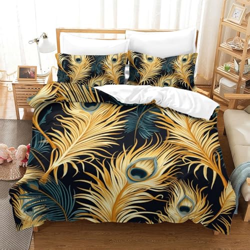 Housse de couette plumes 200x200 parure de lit en microfibre double - 2