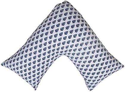 GMTEXTILES Pure 100% Egyptian Cotton Printed and & None Allergenic,V Shaped Orthopaedic/Pregnancy/Nursing Pillowcase (Pattern 3)