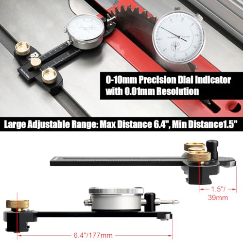 Image of TOOLCOOL Table Saw Alignment Gauge Calibrator Dial Indicator Thin Rip Jig Table Saw Jig Guide Woodworking Tool Table Saw Accessories for Repeat Narrow Strip Cuts
