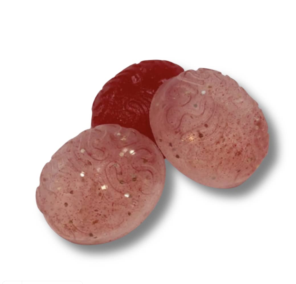 Set of 3 Brain or Zombie Brains Matcha Infused and Red Sand Sparkling Glycerin Soap - Halloween Party