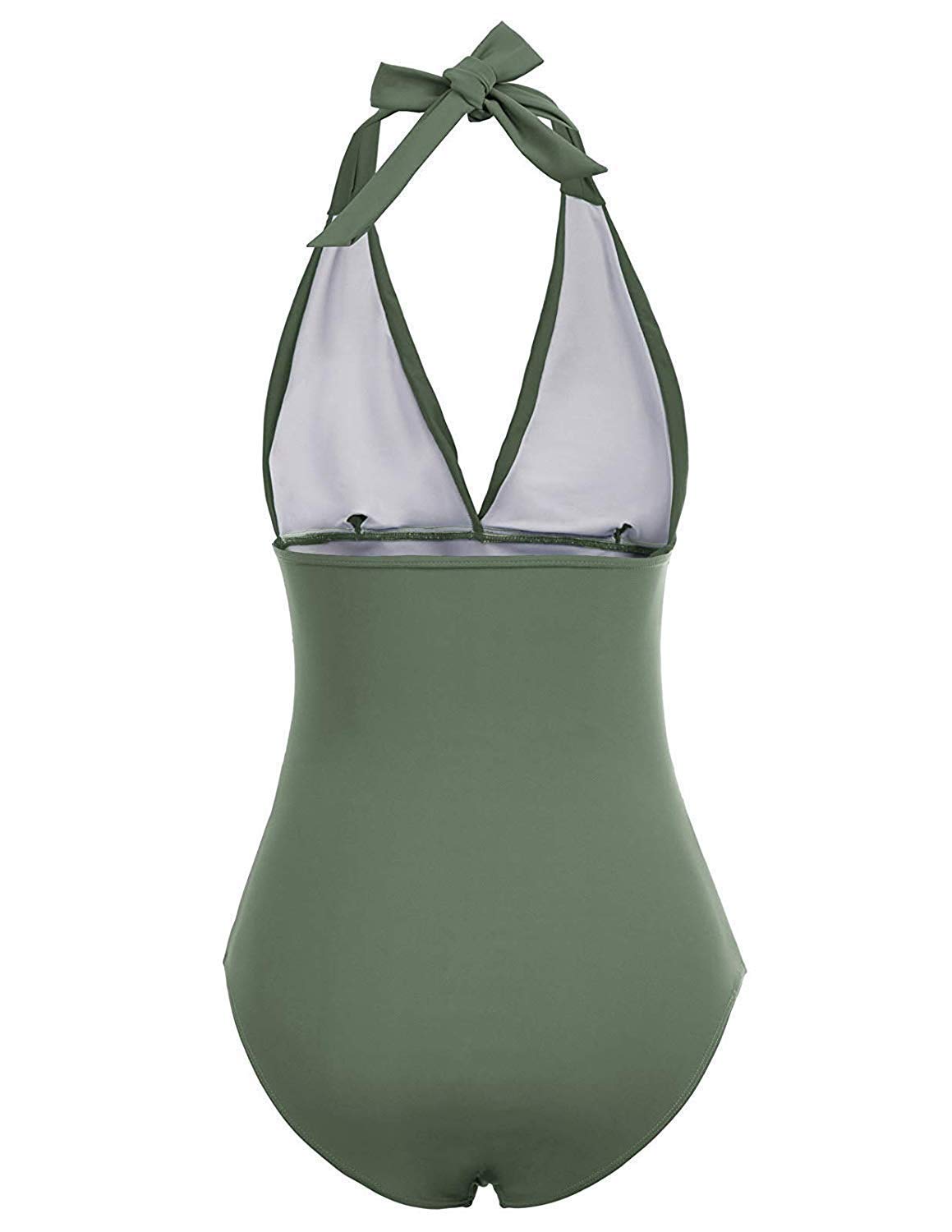 LADYM Einteiler Damen Badeanzug Figurformend V-Ausschnitt Push Up Badeanzüge Sexy Schwimmanzug