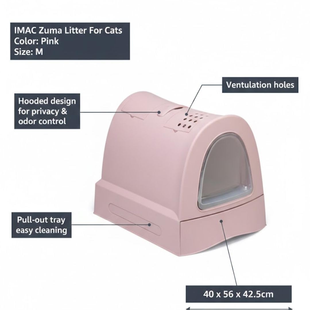 Zuma 83486 - Lettiera per Gatti, Rosa, 40 x 42.5 x 56 cm