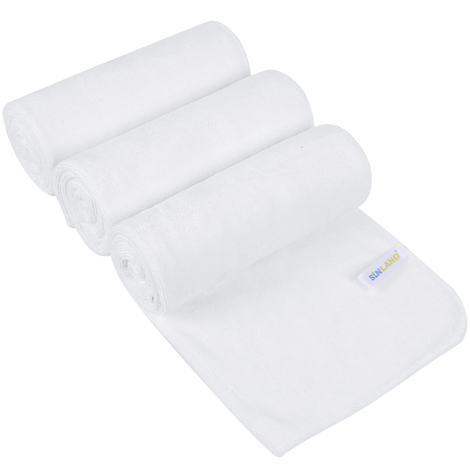 SINLAND Microfiber Gym Towels Sports Fitness Workout Sweat Towel Super Soft and Absorbent 3 Pack White 16 Inch X 32 Inch — image 1