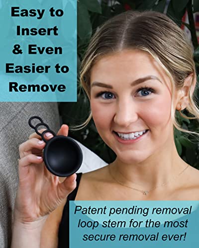 Image of Reusable Menstrual Disc | Period Disc with Removal Loop Stem | Alternative to Menstrual Cups for Light or Heavy Flows | Sustainable Alternative to Tampons /Pads (Black, Set of 2 Small)