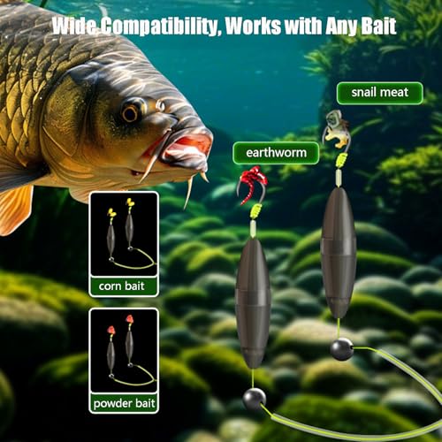 AMHDV Anzuelos Doble Anti-Bottom, Anzuelo de Pesca Pre-atado con Flotadores miniatura 6