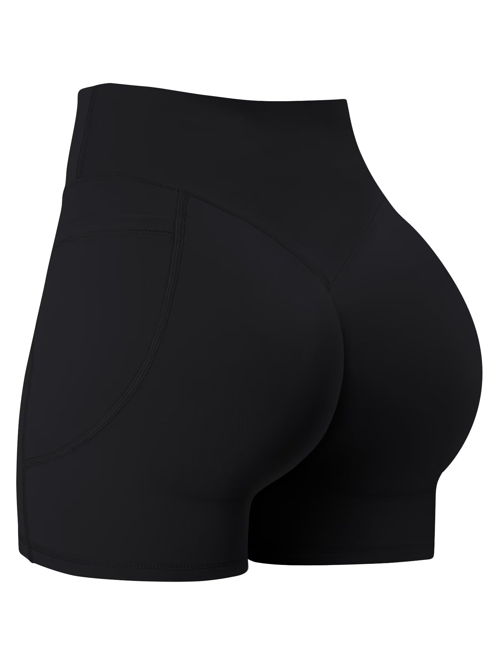 Sunzel Pantaloncini da motociclista nascosti da 10 cm con tasca da donna, senza cuciture anteriori, vita alta, controllo della pancia, pantaloncini da yoga