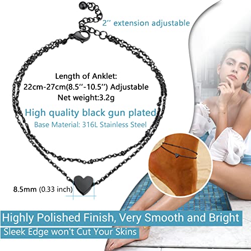 PROSTEEL Stainless Steel Chain Anklets for Women, Silver/Gold Tone, Ankle Bracelets Hypoallergenic, 8-10.5 Inch Adjustable, Come with Box3