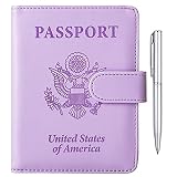 TIGARI Passport Holder Wallet, Travel Essentials Passport and Vaccine Card Holder Combo, Leather Tra