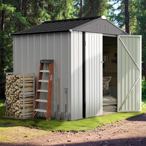 Image of Devoko 6x4 FT Outdoor Storage Shed, White