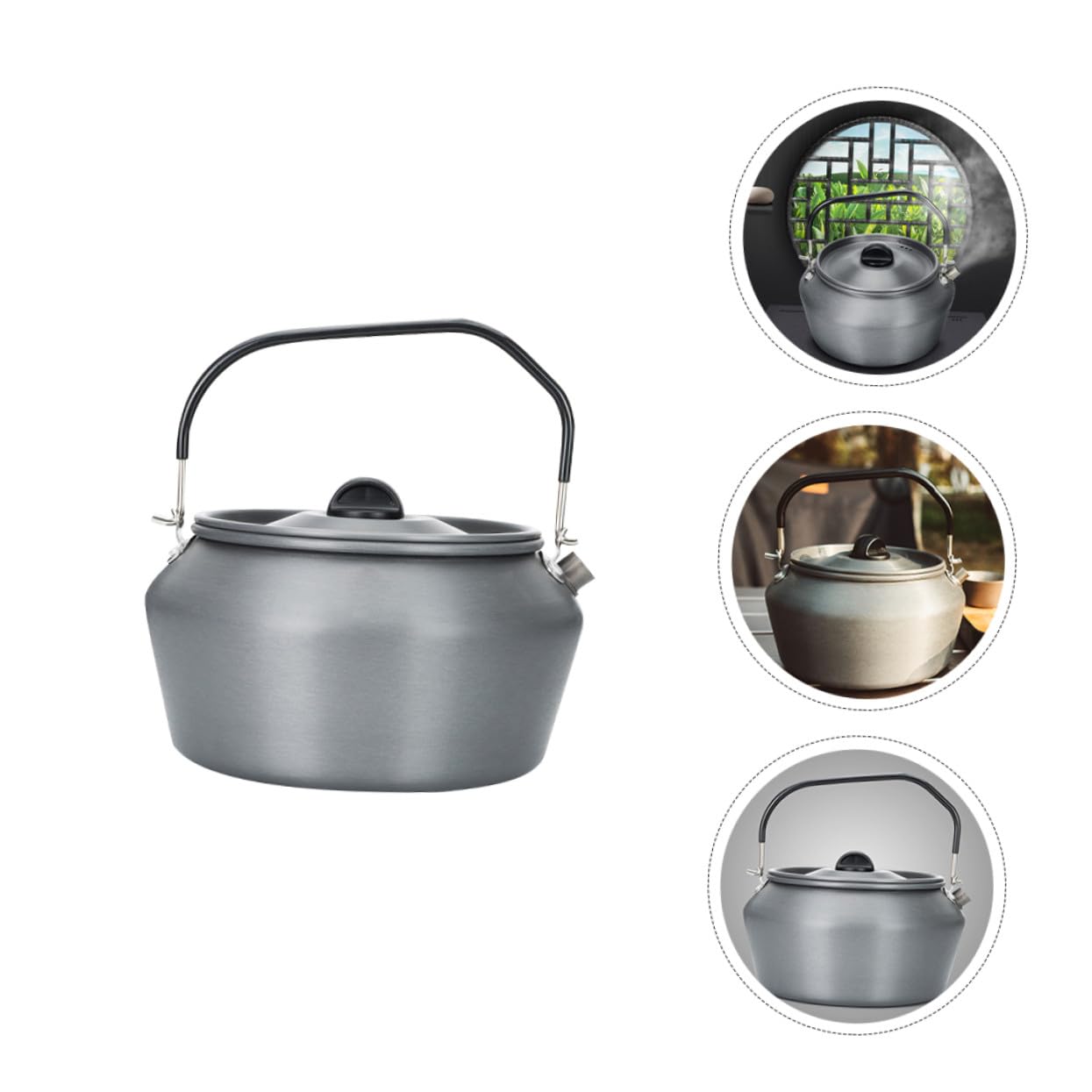Gatuida Tetera Portátil para Exteriores Capacidad 1, 5 L, Acero Inoxidable