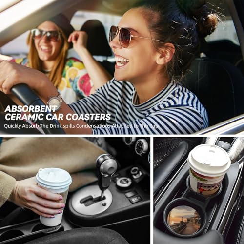 2 Posavasos para Auto de Cerámica con Base de Corcho miniatura 7