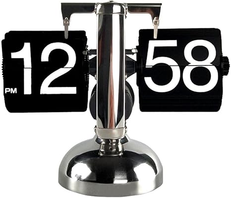 Amazon Co Jp 在庫限り 置き時計 全自動 フリップクロック 数字めくり パタパタ時計 シルバー おしゃれ かわいい チクタク 音 鳴らない 時計 アナログクロック インテリア デザインクロック かっこいい シンプル レトロ ヴィンテージ感 プレゼント 贈り物 ホーム キッチン