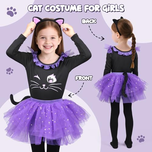 Disfraz de gato con luces para niñas 5-6 años miniatura 3